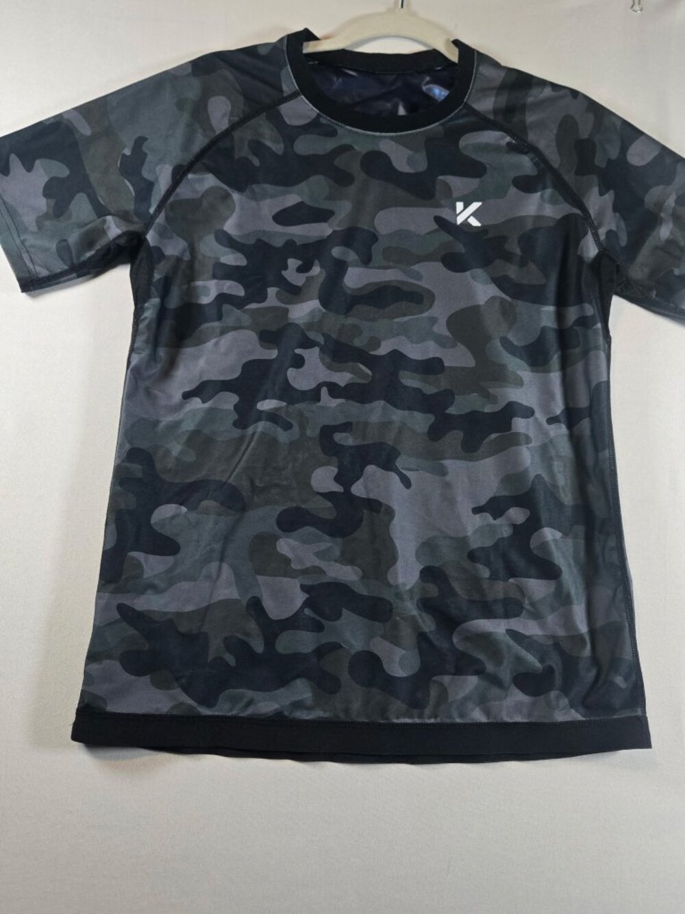 Kewlioo Men’s Gray Camo Sauna Shirt Heat Trapping Compression Workout Top